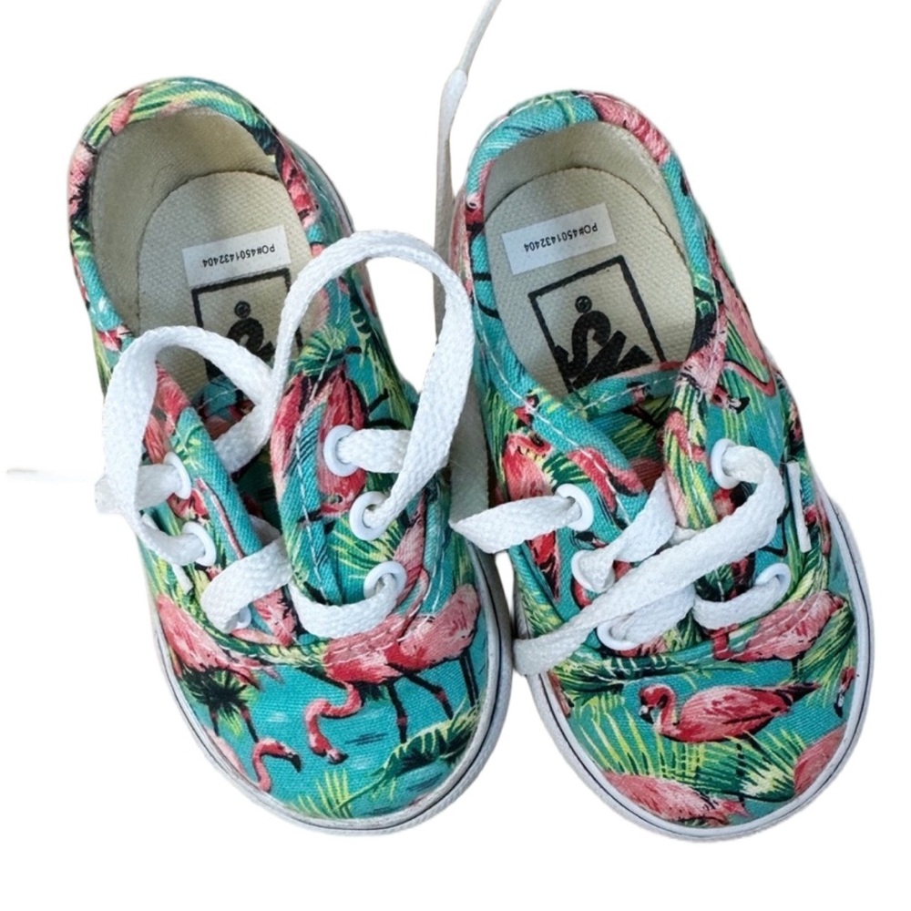 Vans Colorful Flamingo Kids Shoes. Size 4. Great Condition Tropical Summer Style